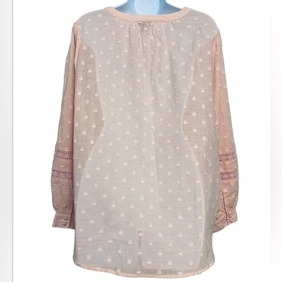 Torrid Clip Dot Lace Trim Long Sleeve Blouse - Picture 5 of 7